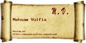 Mehsam Vulfia névjegykártya